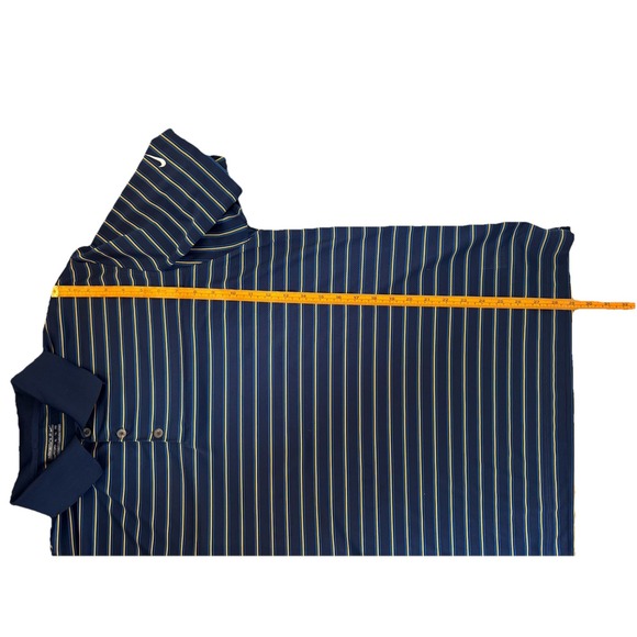Nike Golf Standard Fit Mens Size XL Polo Shirt Navy Blue Stripes Fit Dry - Picture 5 of 8